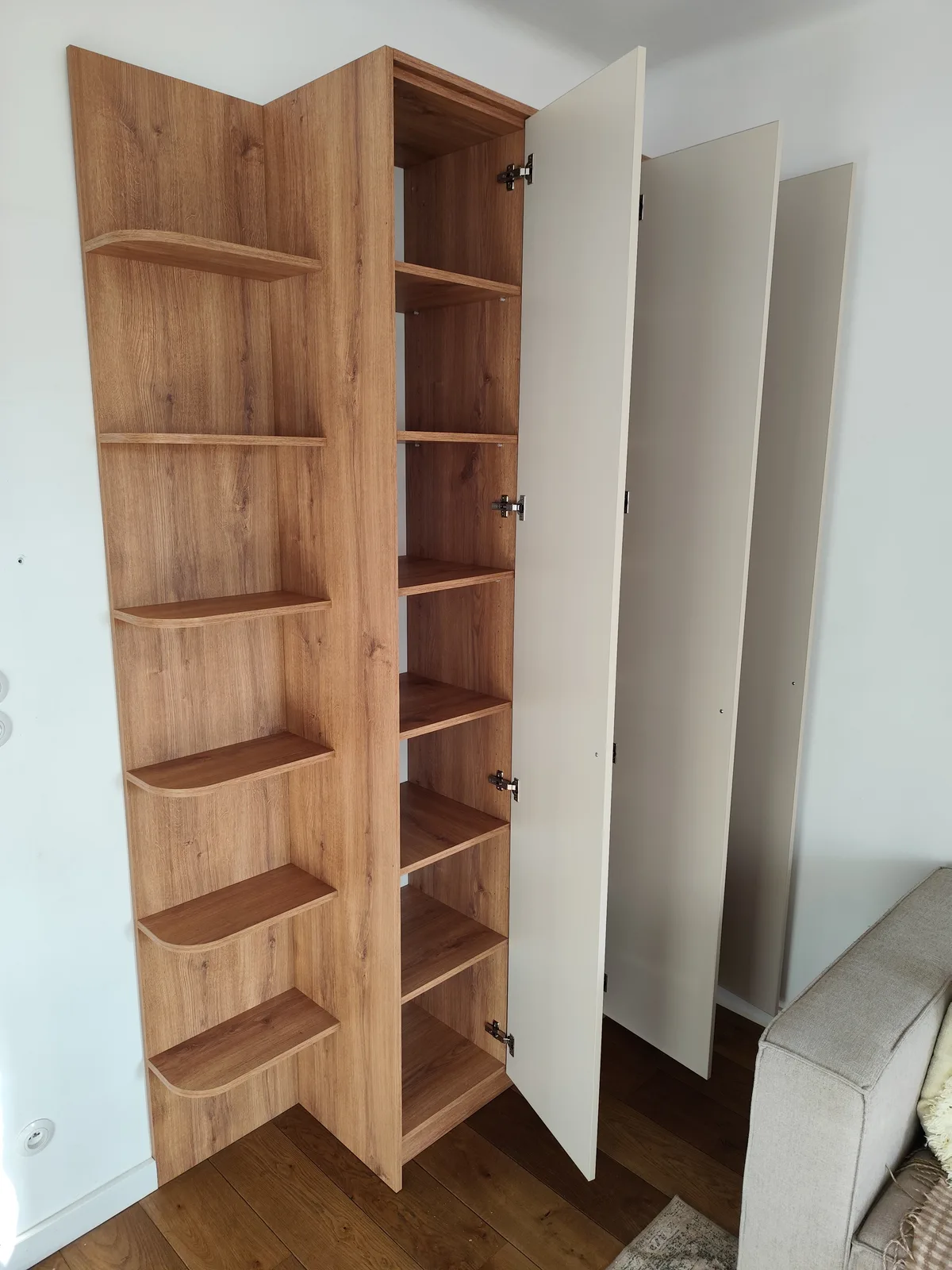 Szafa z regałem i komodą, dąb z bielą, zdjęcie 2